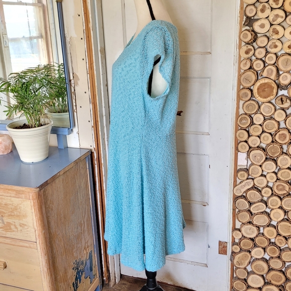 Wet Seal Blue Sparkly Short Sleeve Plus Size Dress - Picture 4 of 10